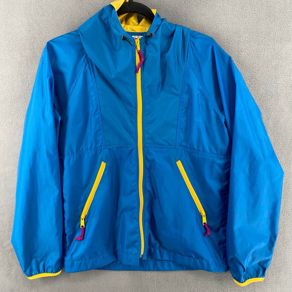Vintage Sierra Designs Packable Rain Shell Jacket Mens XS Blue Waterproof